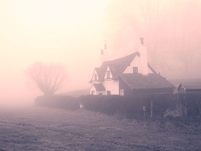 Park Cottage In Fog Mono G085_2216